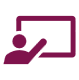 Icon of a person pointing to a presentation